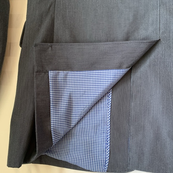 Banana Republic cotton blue-grey no iron slim fit lined 2 button blazer EUC - Picture 5 of 9